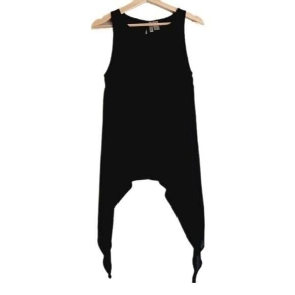 DIVIDED by H&M Asymmetrical Tank Top Scoop Neck Black Sz 2 - Picture 2 of 12